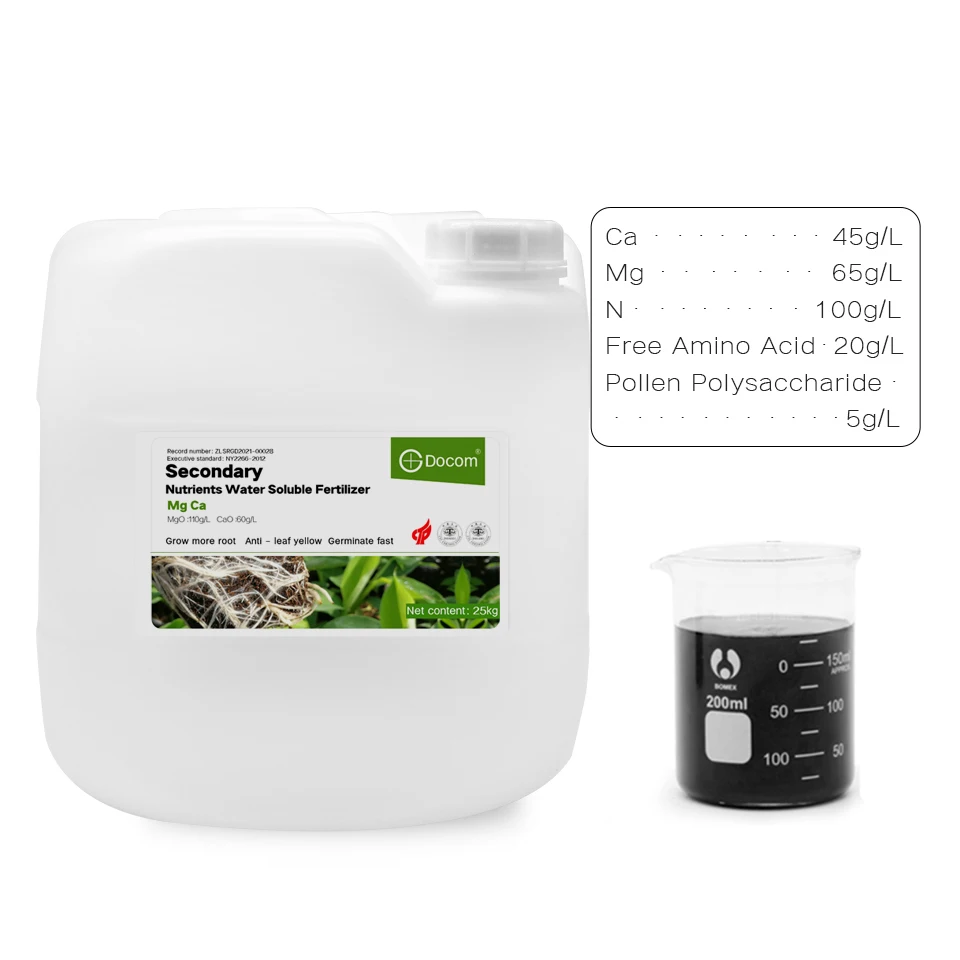 Chelated Foliage Ca Mg N Free Amino Acid Liquid Organic Fertilizer Water-soluble Calcium Fertilizer