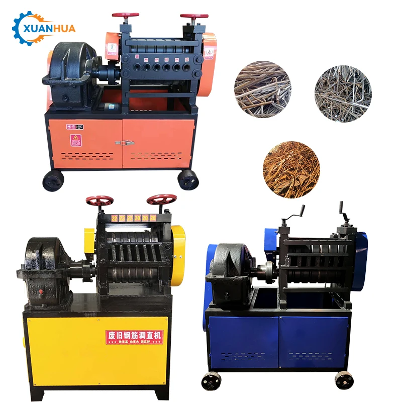 scrap rebar straightening machine used waste short steel bars wire straightening machine