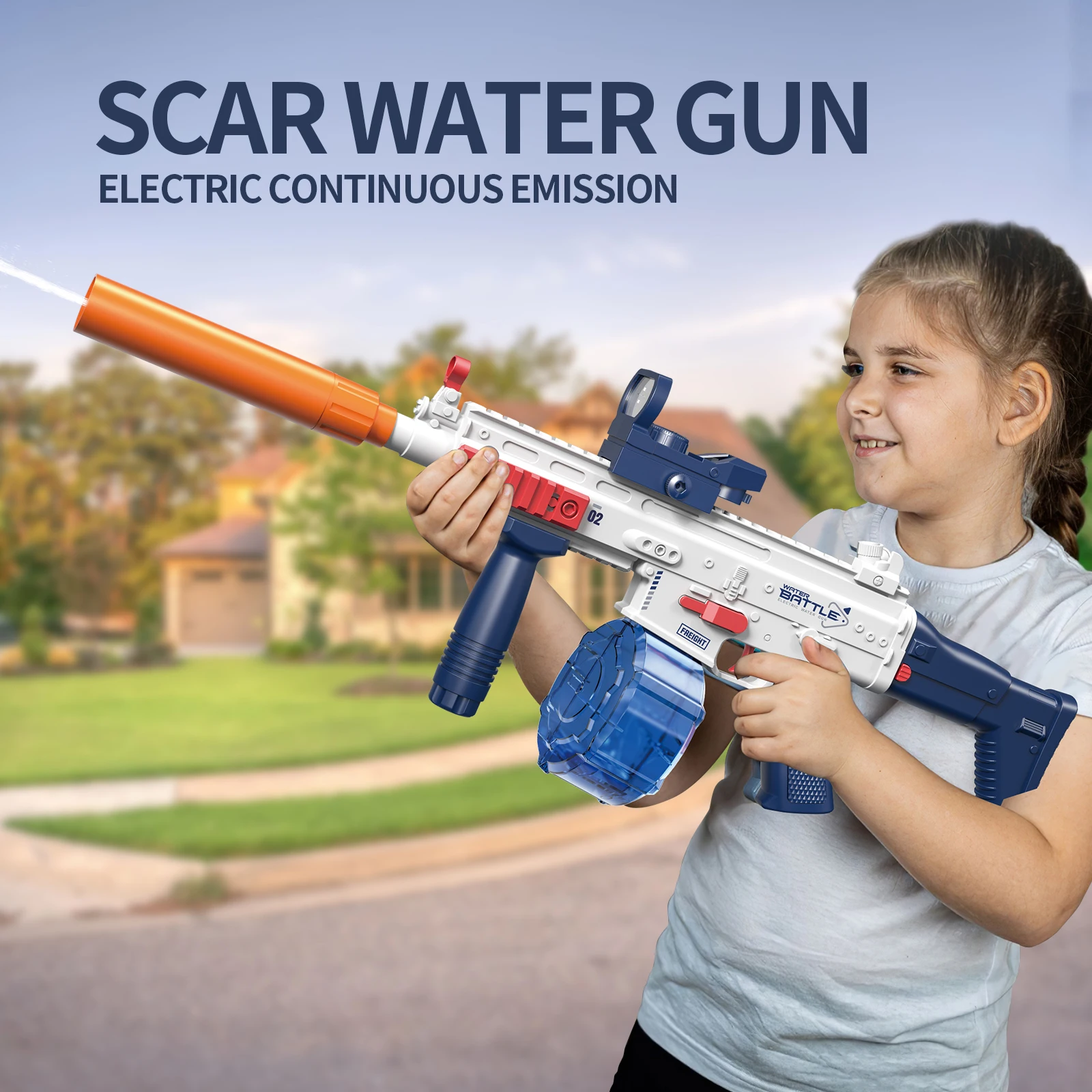 Plastic Portable Powerful Outdoor Shooting Electric Gun Kids Waterproof Automatic Absorption SCAR Water Pellet Gun For Children
