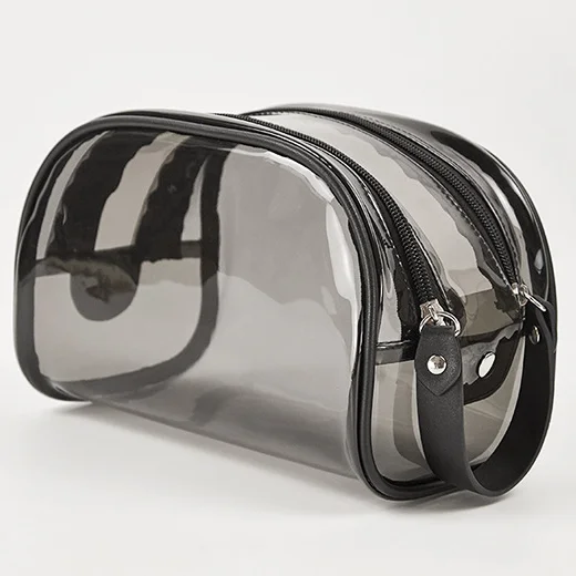 Custom LOGO water proof TPU material transparent cosmetic case pouch travel kit women make up bag