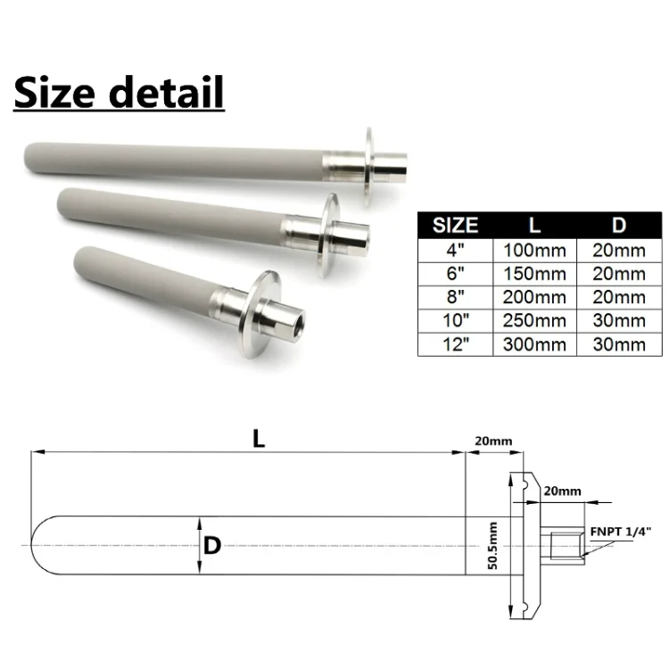 Stainless Steel Micro Bubble Diffuser Oxygen beer aeration micro fine nano bubble diffuser generator carbonation air stone