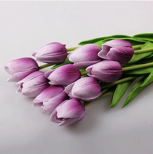 PU Tulip Silk Flower Artificial Single Stem Real Touch