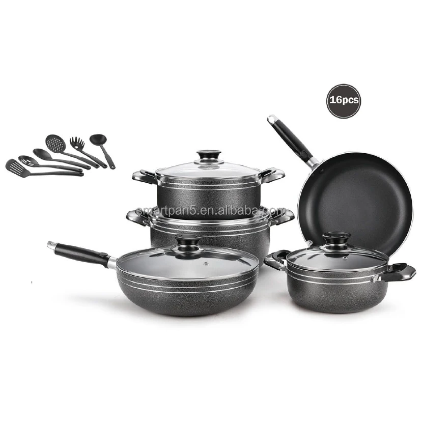 Cookware set of ceramic non stick frying pan set with pans and pots set for home cooking sauce pan and soup pot aluminum