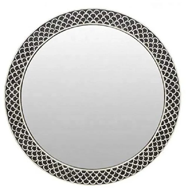 Inlay Mirror Frame Round Customized Color Handmade Handicraft Made to Order By United Trade World