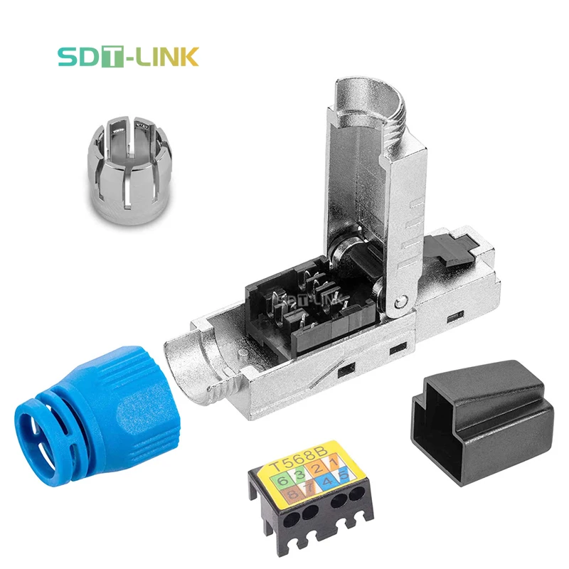 Заводской OEM CAT8 FTP STP Экранированный 8P8C RJ45 безинструментальный модульный концевой разъем Бесплатный 40 г 2000 МГц Лучшая цена