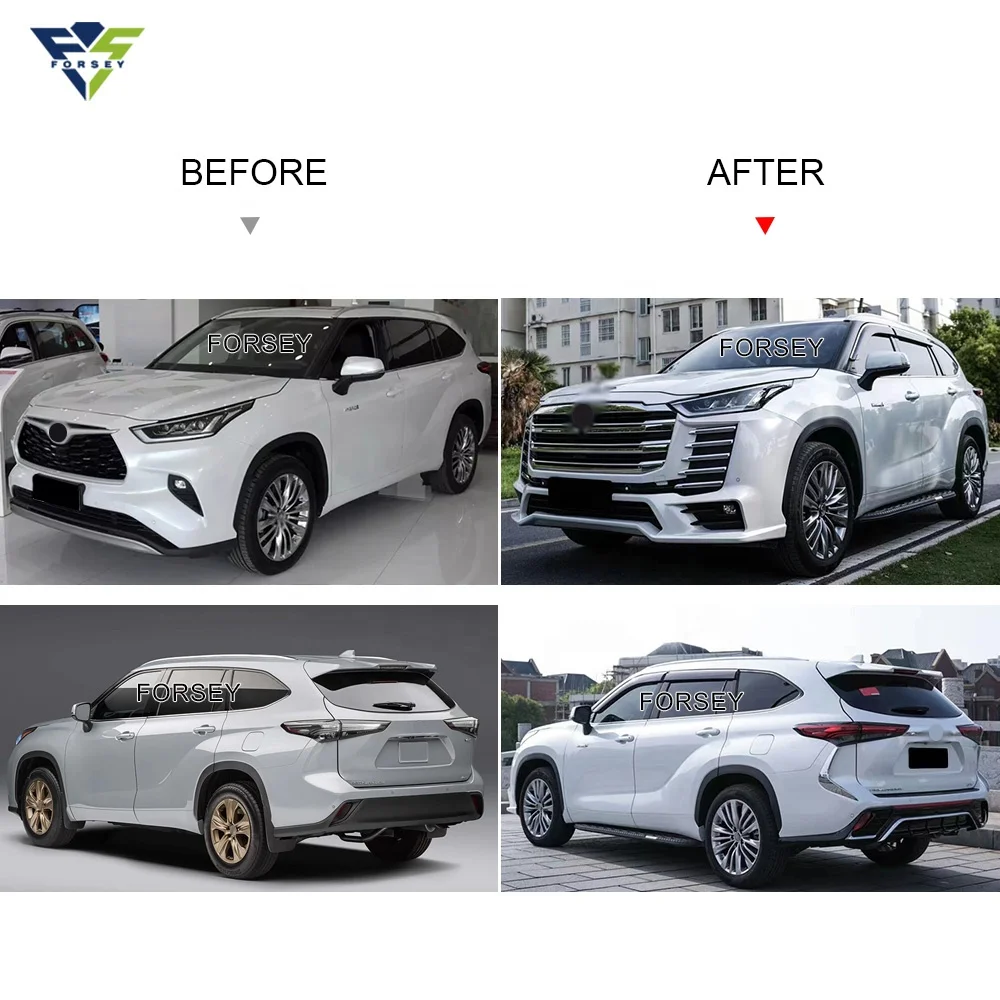 High Performance Body kit for Toyota H-ighlander 2021 2022 upgrade to LC300 include Front bumper assembly Rear diffuser