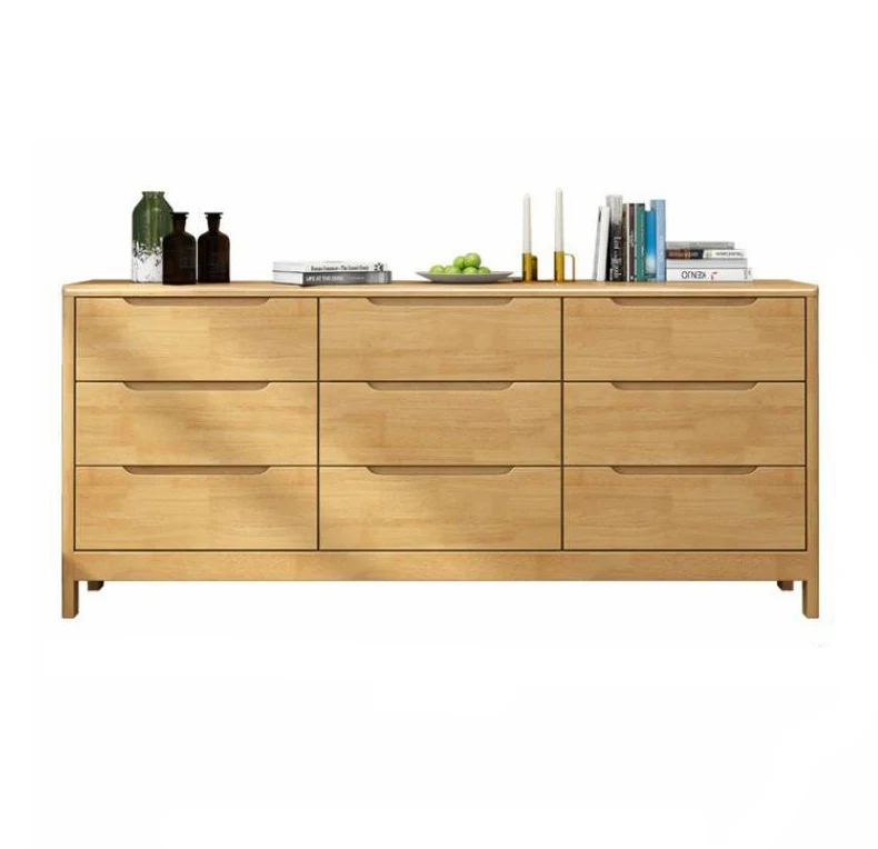 Walnut White wooden bedroom living room furniture storage six drawers medical chest cabinet