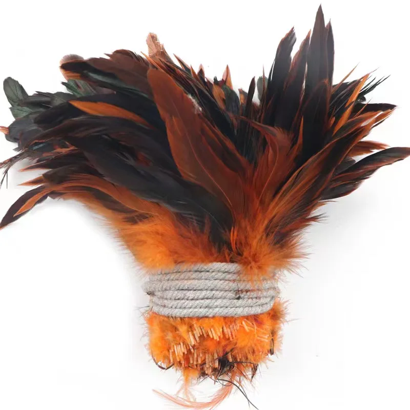 8-10 inch Natural Brown Half Bronze Coque Tail Strung Wholesale Feathers Costume