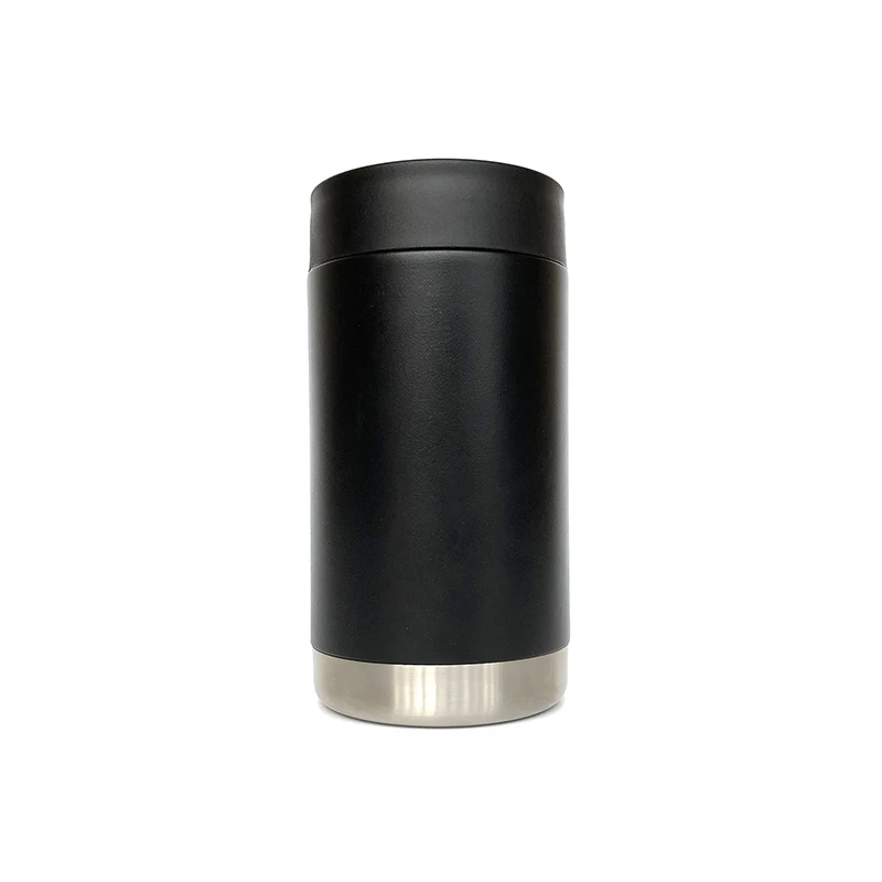 Черный металлический тонкий контейнер из нержавеющей стали объемом 12 унций, охлаждающий контейнер для пива колы