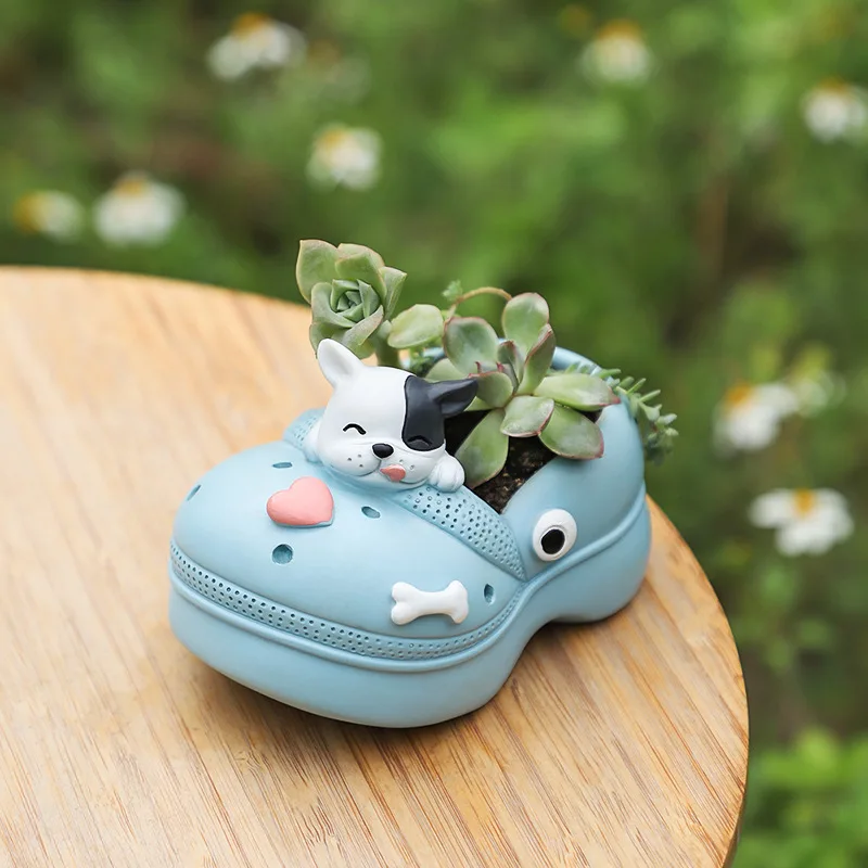 New fun Crocs resin succulent flower device desktop garden pot cartoon creative slipper flower pot