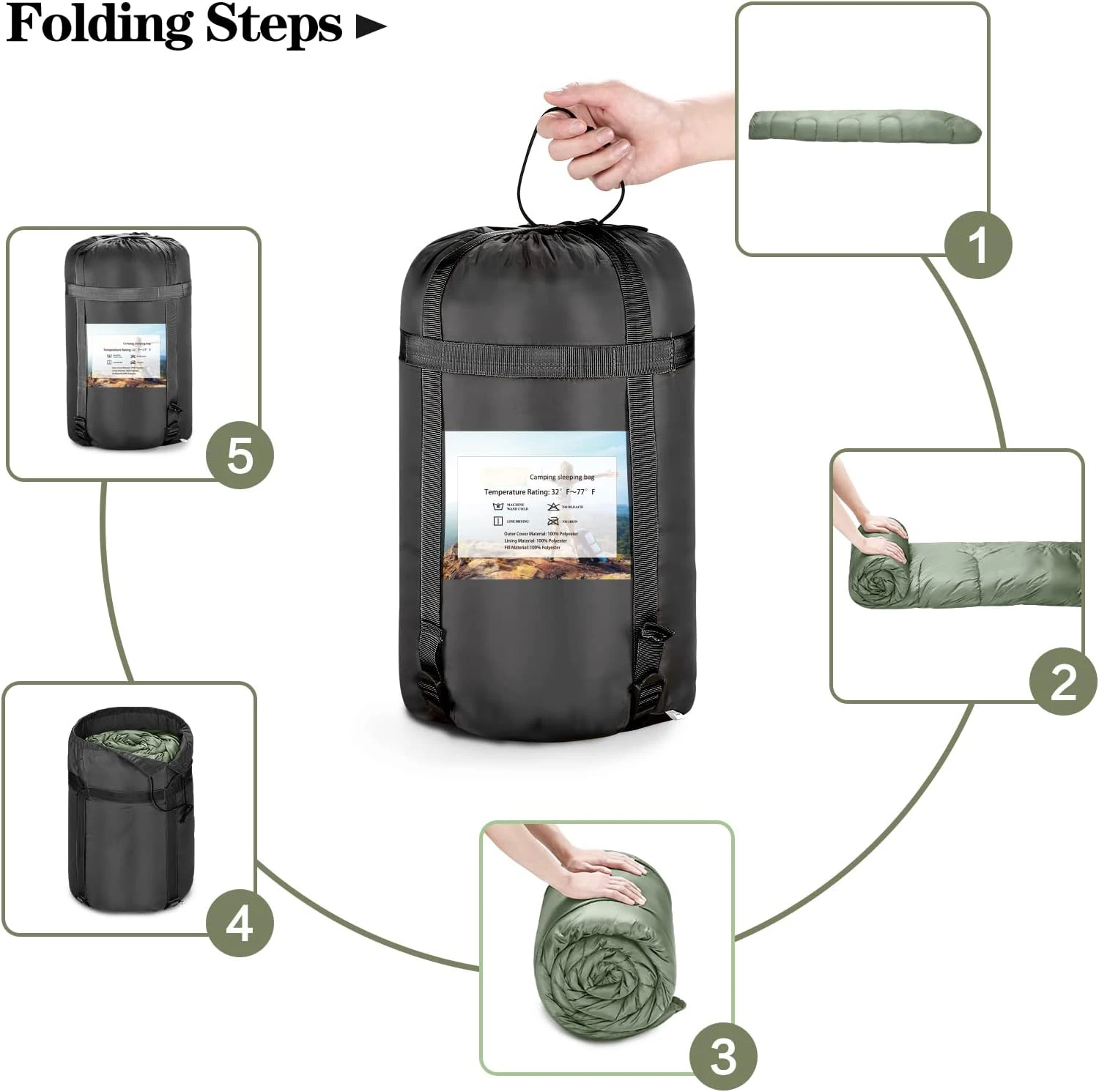WOQI Lightweight Backpack Sleeping Bag Is Suitable for Adult Boys and Girls, Fearless of Cold Weather