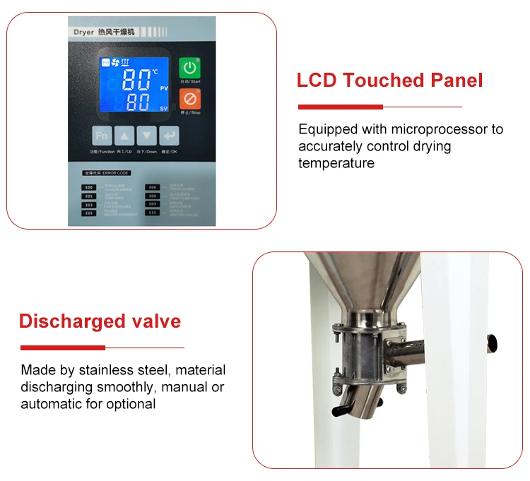 Large Capacity 304 Stainless Steel Material Dryer Hopper For High Moisture Plastics
