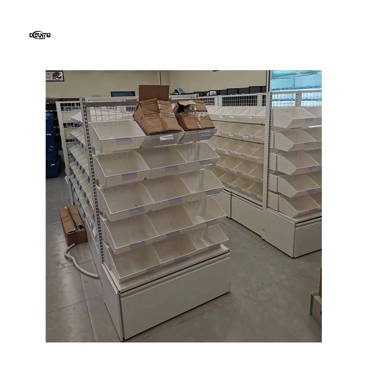 Convenience Store Retail Bulk Food Display Rack Metal Wooden Light Duty Snack Shelf