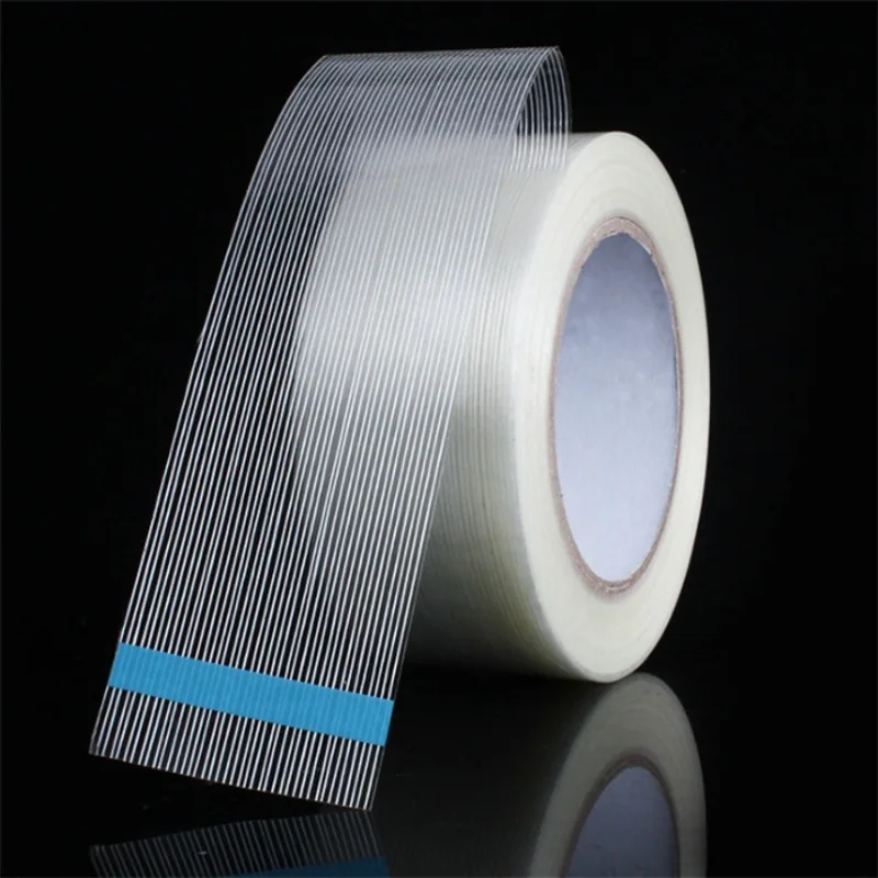 Transparent fiberglass tape, mesh carpet tape, fiber tape, single side strong binding strip fiber tape