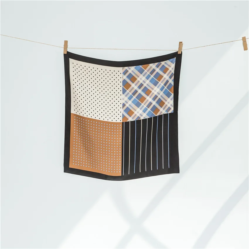 
 12 мм шелковый саржевый модный шарф Индивидуальный Женский Печатный квадратный шелковый маленький шарф  