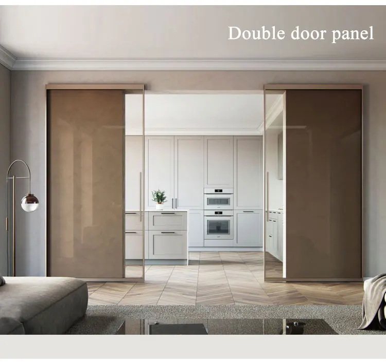 HDSAFE Soft Closing Wall Mount Sliding Door No Upper Track Bottom Track Hidden Sliding Glass Door Wooden Sliding Door Hardware