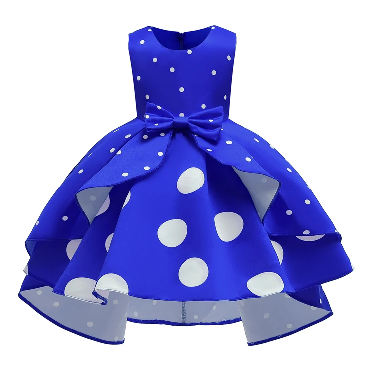 
New Girls Polka Dot Retro Children Princess Skirts Christmas Party New Year Dress 