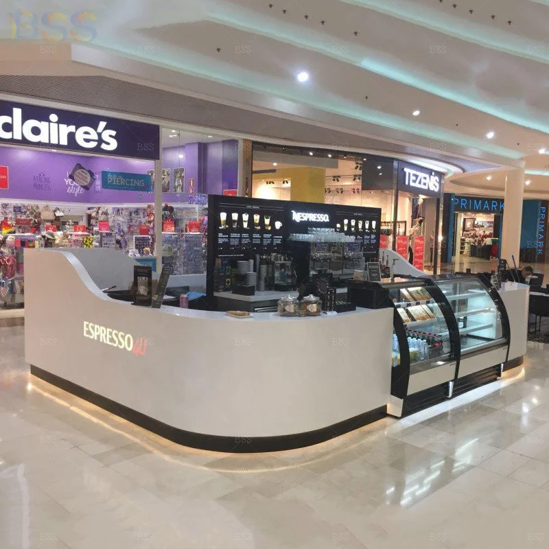 Cafe Shop Bar U-образный современный дизайн Corian Shopping Mall Cafe Bar Counter