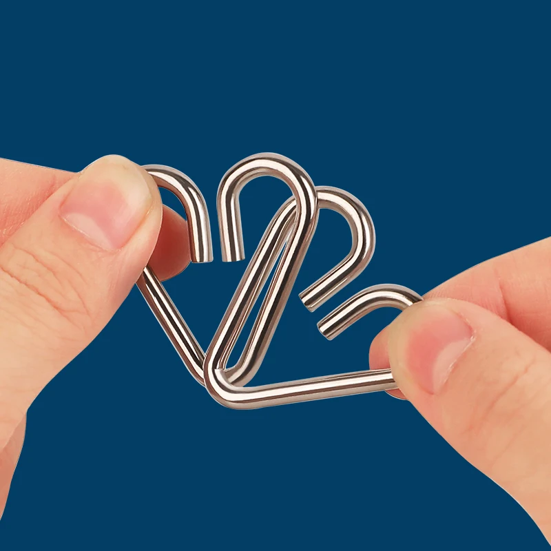 Nine linked 3D Metal Unlocking Montessori Puzzle Toys IQ Test Children Adults Interactive Game Reliever Educational Toys