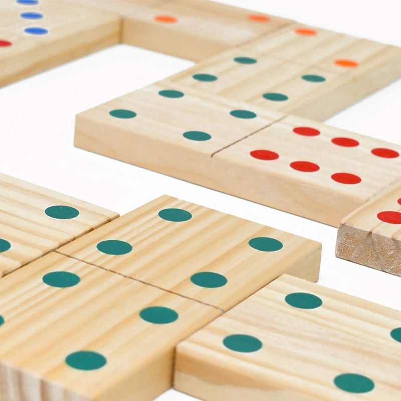 
28-Piece Giant Wooden Domino Games With Carrying Case 