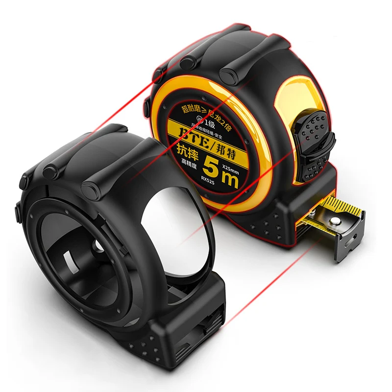 BTE new factory price rubber coated ABS shell 3m 5m7.5m 8m comfortable and durable precision high carbon steel  measuring tape