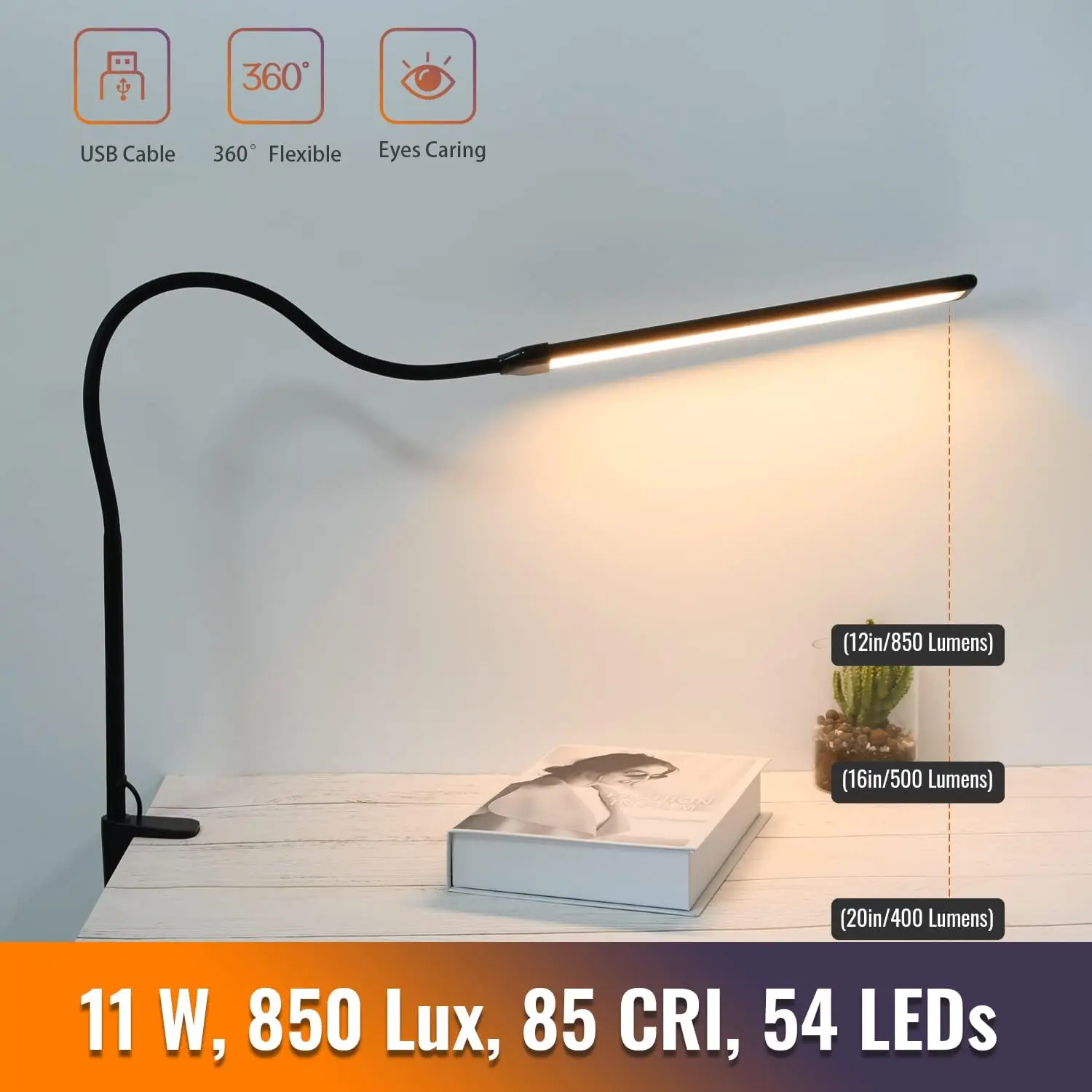 Modern Bedroom Daylight Flexible Multi Function Led Desk Light Lampada With A Easy Clip Night Reading Lamp Light For Book