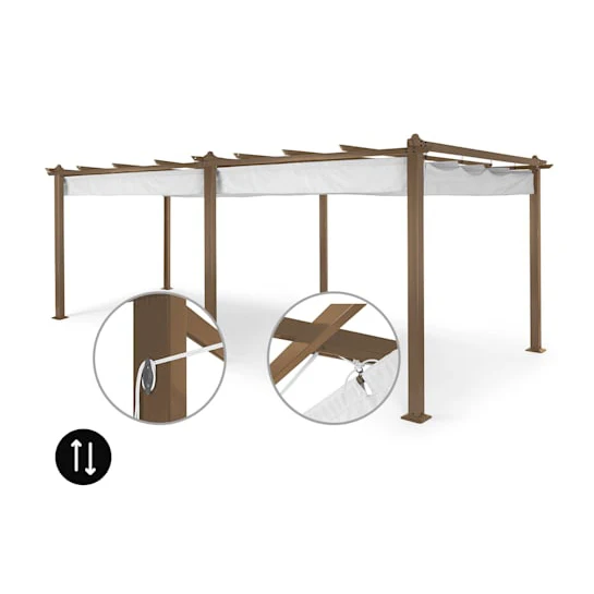 YASN 3x6M 3x3M 3x4M OEM Motorized Retractable Systems Aluminum Frame Fabric Roof Pergola Awning