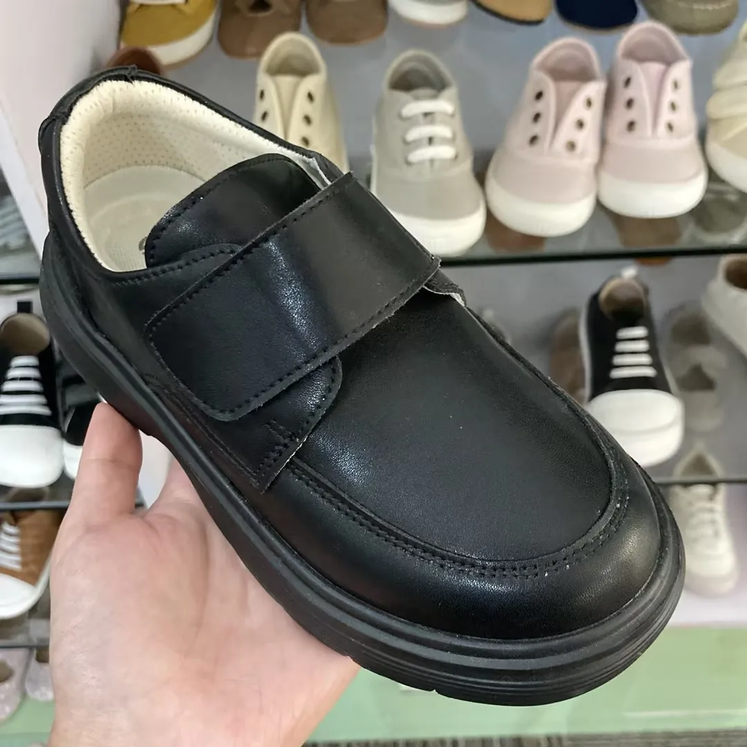 Back To School Black Shoes High Quality Teenage Boys And Girls Black Leather Shoes Students For School Performance Wearing