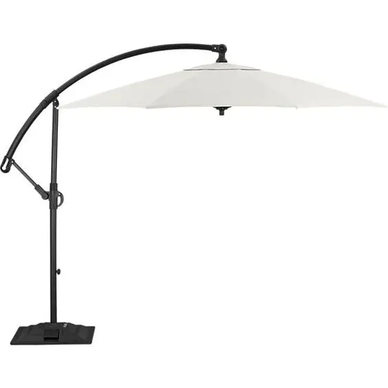 8ft Tarpaulin Beach Umbrella with Fringe Waterproof Wood Pole and Steel Frame Portable Table and Chairs Set for Garden