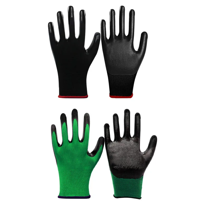 Wholesale Safety Reusable Fueling Glove Custom Leather Nitrile Coated Work Gloves