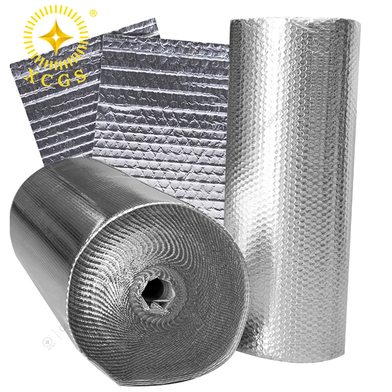 Ready To Ship1.2x40M Aluminum Foil Air Bubble EPE Foam Thermal Reflective Roll Heat Foil Insulation For Roof Building Insulation