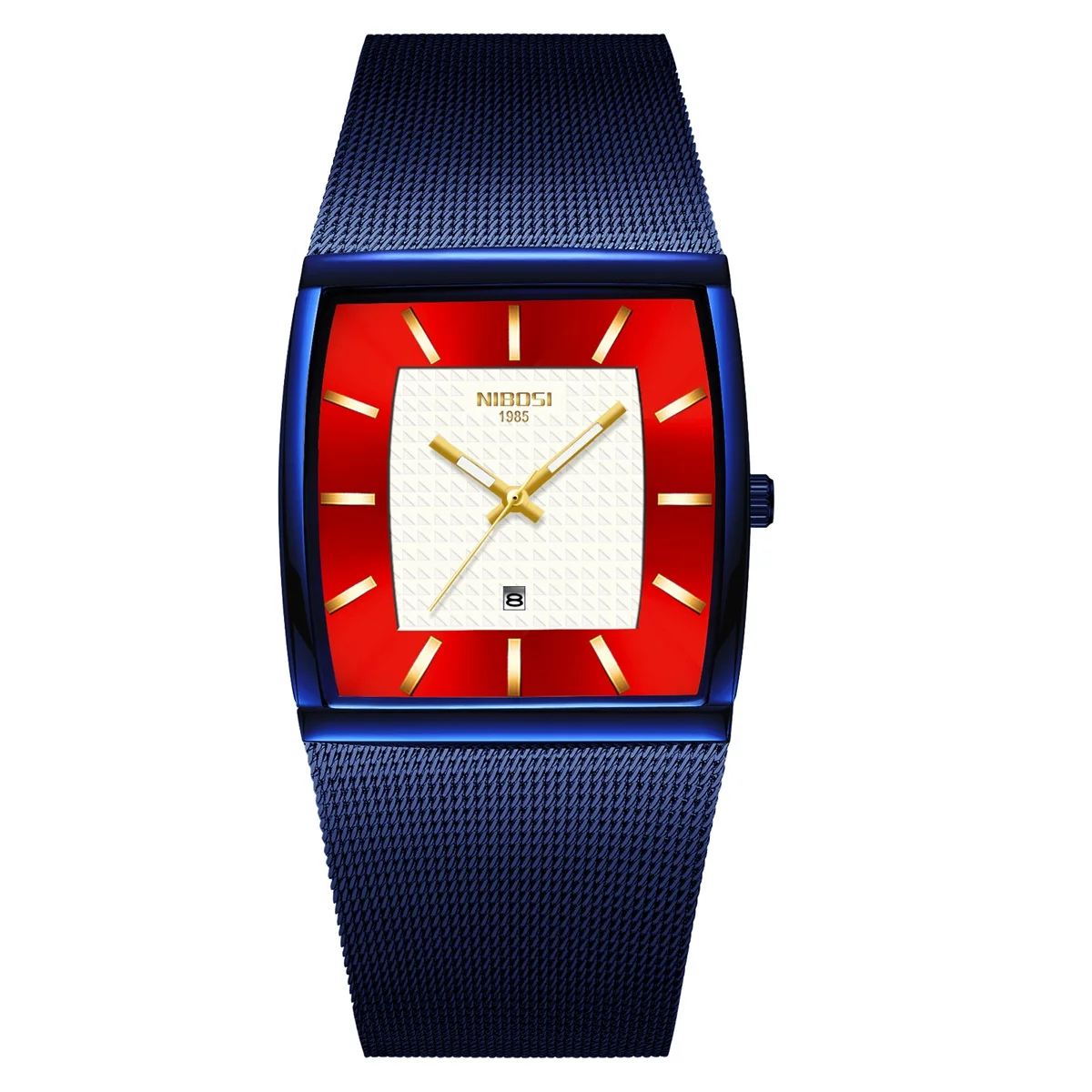 On Sale Blue Mesh Strap Red Face Cigarette Pointer Watches For Men