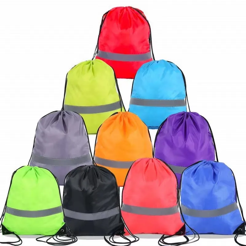 promotion black reflective waterproof foldable gym sports small personal sublimation recycled hemp muslin nylon drawstring bag
