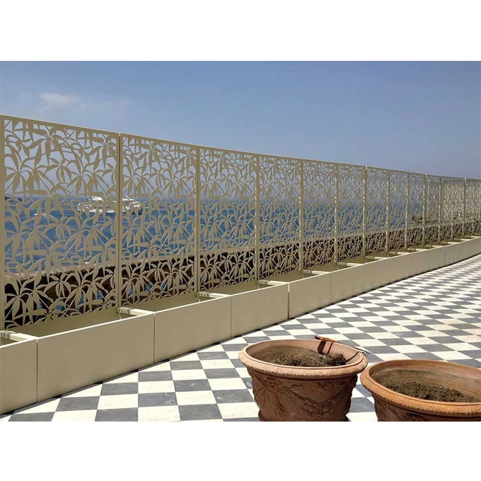 Bamboo Pattern Design Decorative Laser Cut Privacy Garden Fence Outdoor Metal Fencing Panels Aluminum Screen Custom Designs