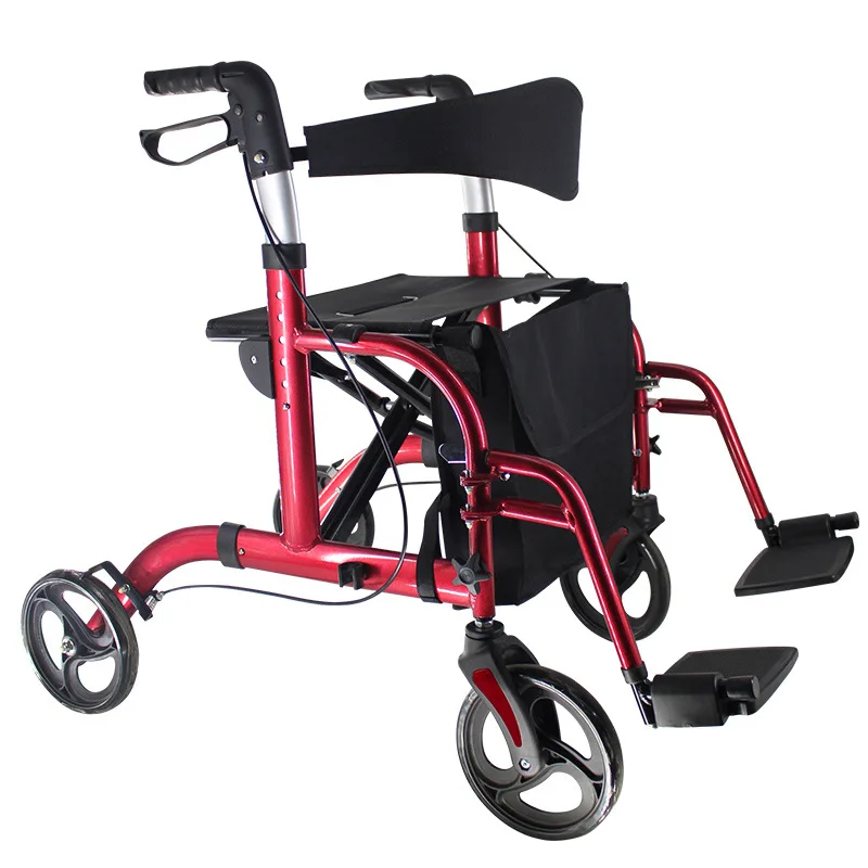 Aluminium Rollator Walker with Seat Foldable Shopping Cart Adult Rollator Walker