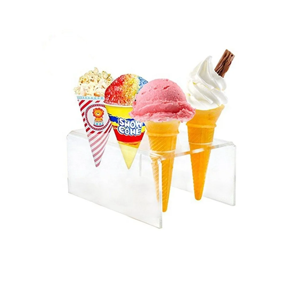 6-hole acrylic clear cupcake ice cream cone display holder stand