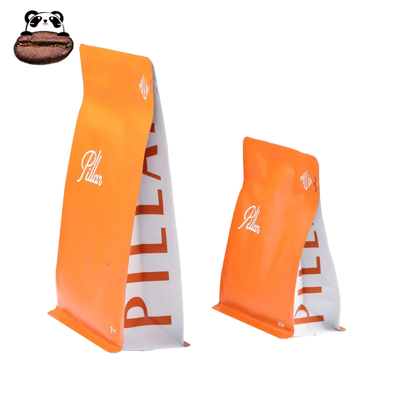 Custom Wholesale Coffee Bag with Valve and Zipper Small Stand Up Matte Coffee Bean Bag Kraft Paper Tin Tie Coffee Packaging