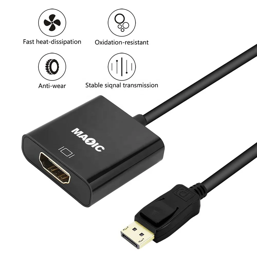  Высококачественный активный 15 см 1080P адаптер Displayport-HDMI переходник DP-HDMI HD штекер-гнездо Позолоченный шнур другой дом