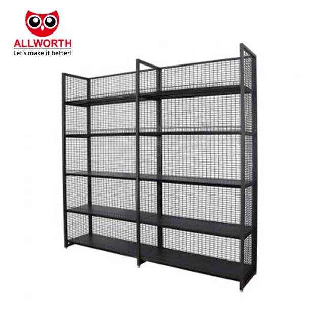 Wire Double Sided Single Sided Perforated Back Panel Store Gondola Shelving