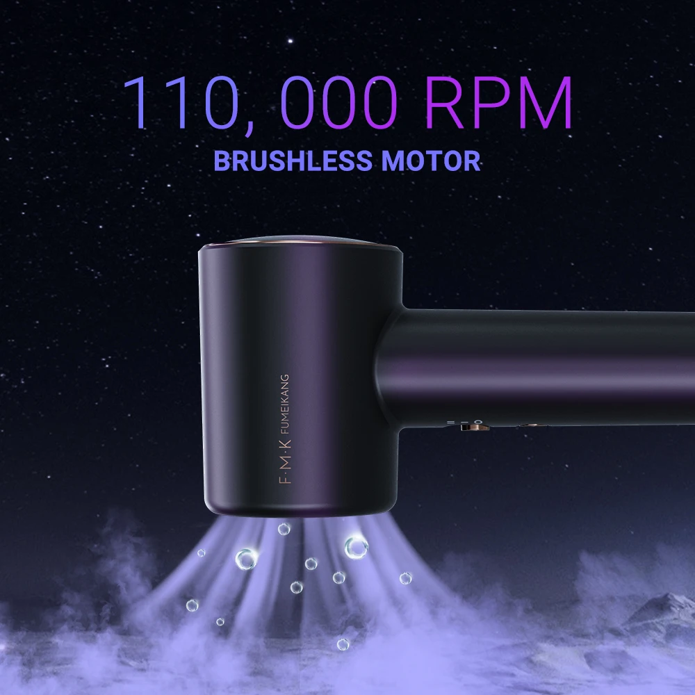 FMK New Arrival BLDC high speed motor portable professional Ionic hair dryer Super Sonic Hair Dryer 1800W blowdryer
