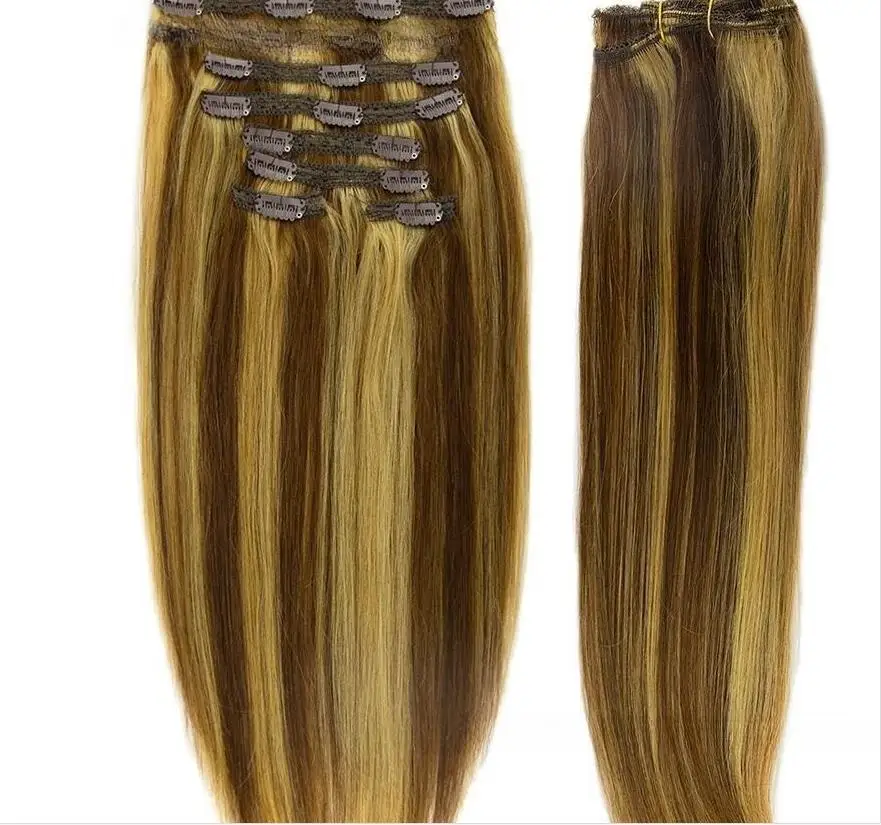 Salon Professional 100% human hair 14-22 inch  8 piece Clip In Hair Extensions