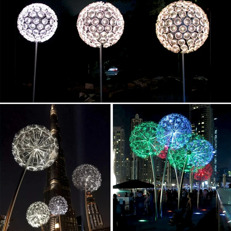 3D Led dandelion light commercial supplies outdoor waterproof decorating lights fiber optic flowers dandelion lights
