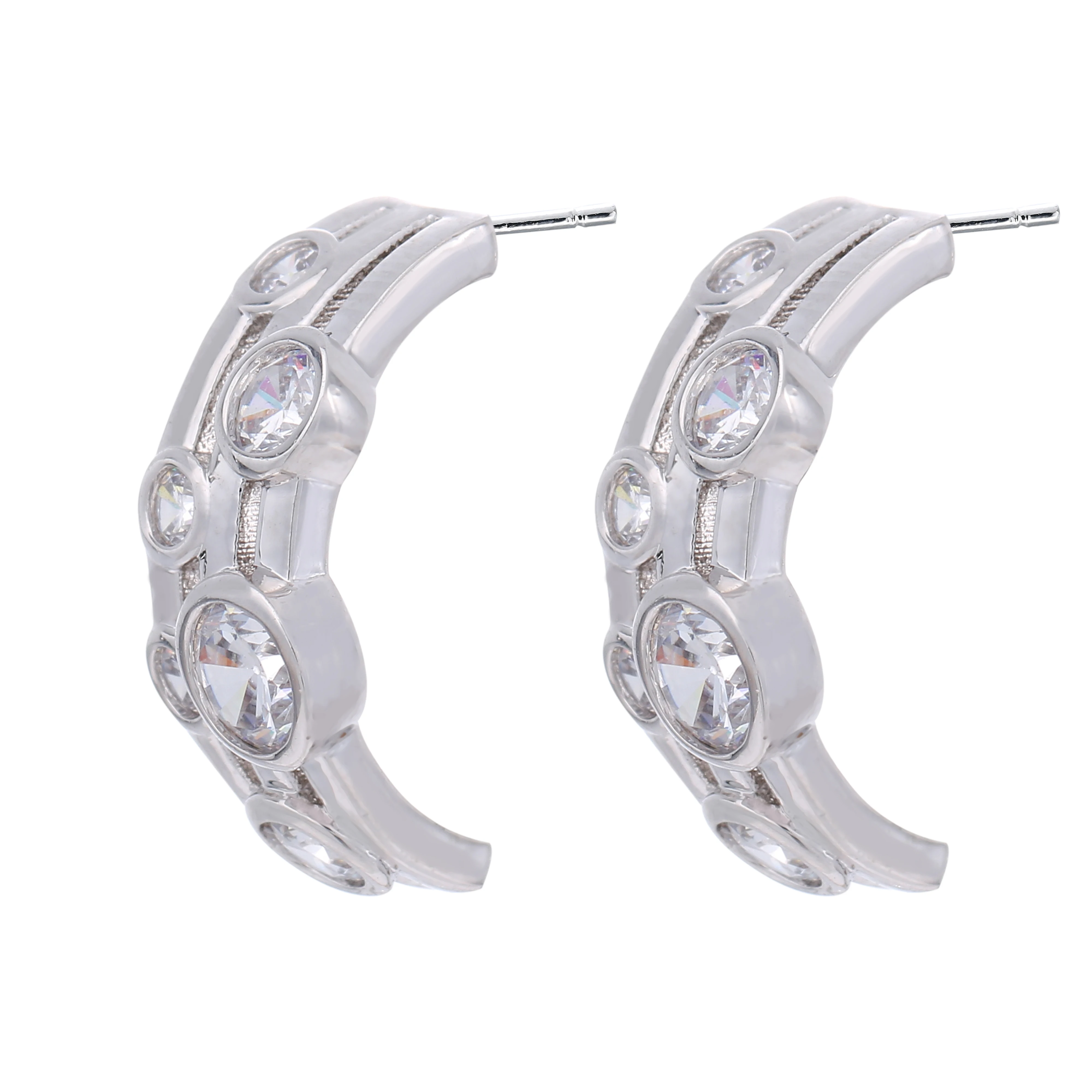 
Fashion Jewelry in Bluk White Gold Double CC Earrings Geometric Women Earring Special Best Friend Gifts 