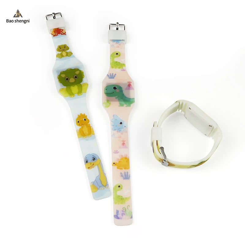 Digital silicone watch girl luminous watches night sparkling LED display waterproof wristwatch