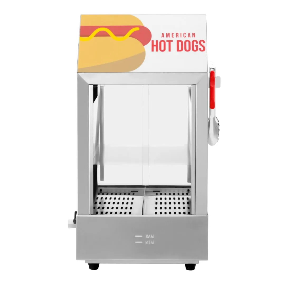 German Quality CE Market Leading Price 100 Hot Dogs Sausages 25 Buns 1000W Stainless Steel Hot Dog Steamer