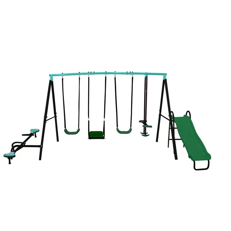 
TUV Certification High Quality Added Stability Easy Assembly Baby Outdoor Swing Set With Slide 