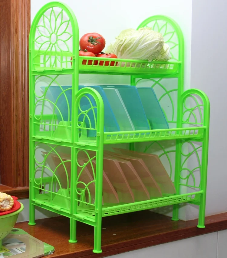 wholesale vegetable drying rack acrylic dish plate rack kichen dish rack with plastic utensil tray