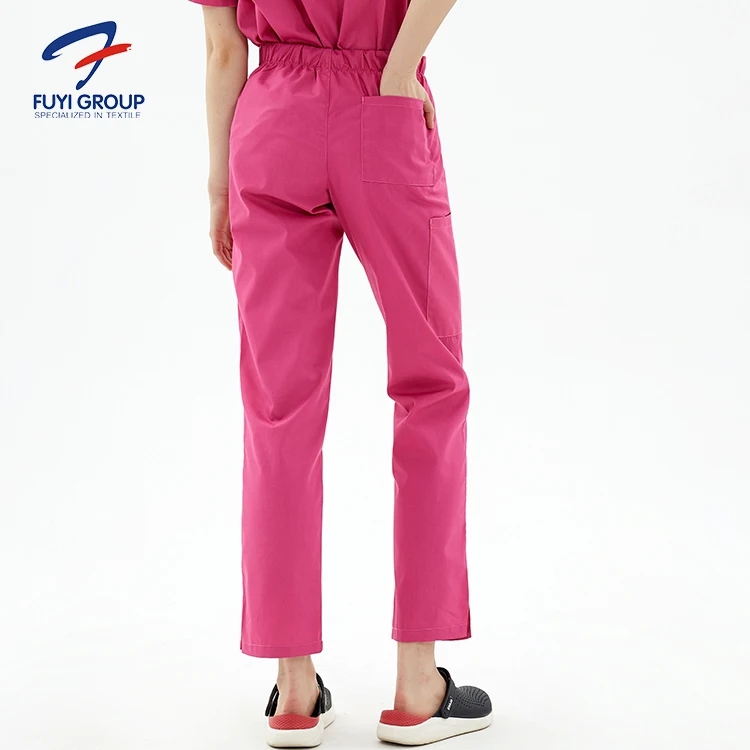 Popular medical hospital v neck stylish pocket short sleeve classic scrubs suit high quality of TRS with Stretchable