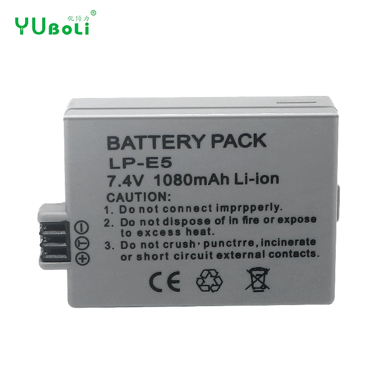 7.4v li-ion battery pack LP-E5 LPE5 for EOS Kiss X2 Rebel T1i 450d 500d 1000d dslr camera