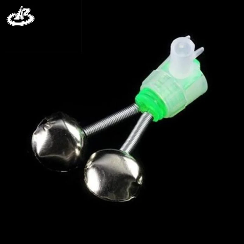 2022 New Wholesale Outdoor Green Spring Loaded Clip Double Fishing Rod Alarm Silver Bells
